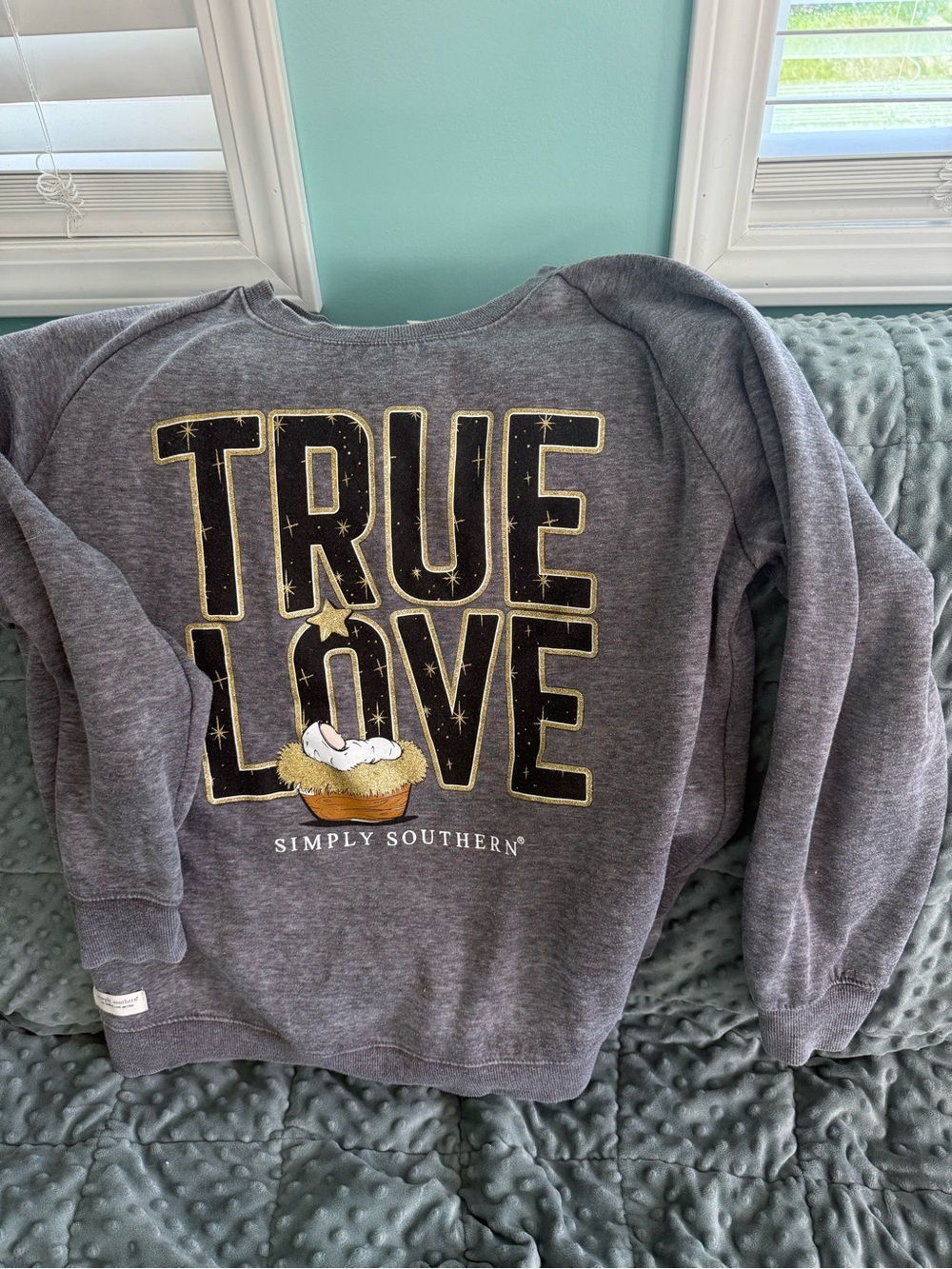 Simply Southern gray sweatshirt with label